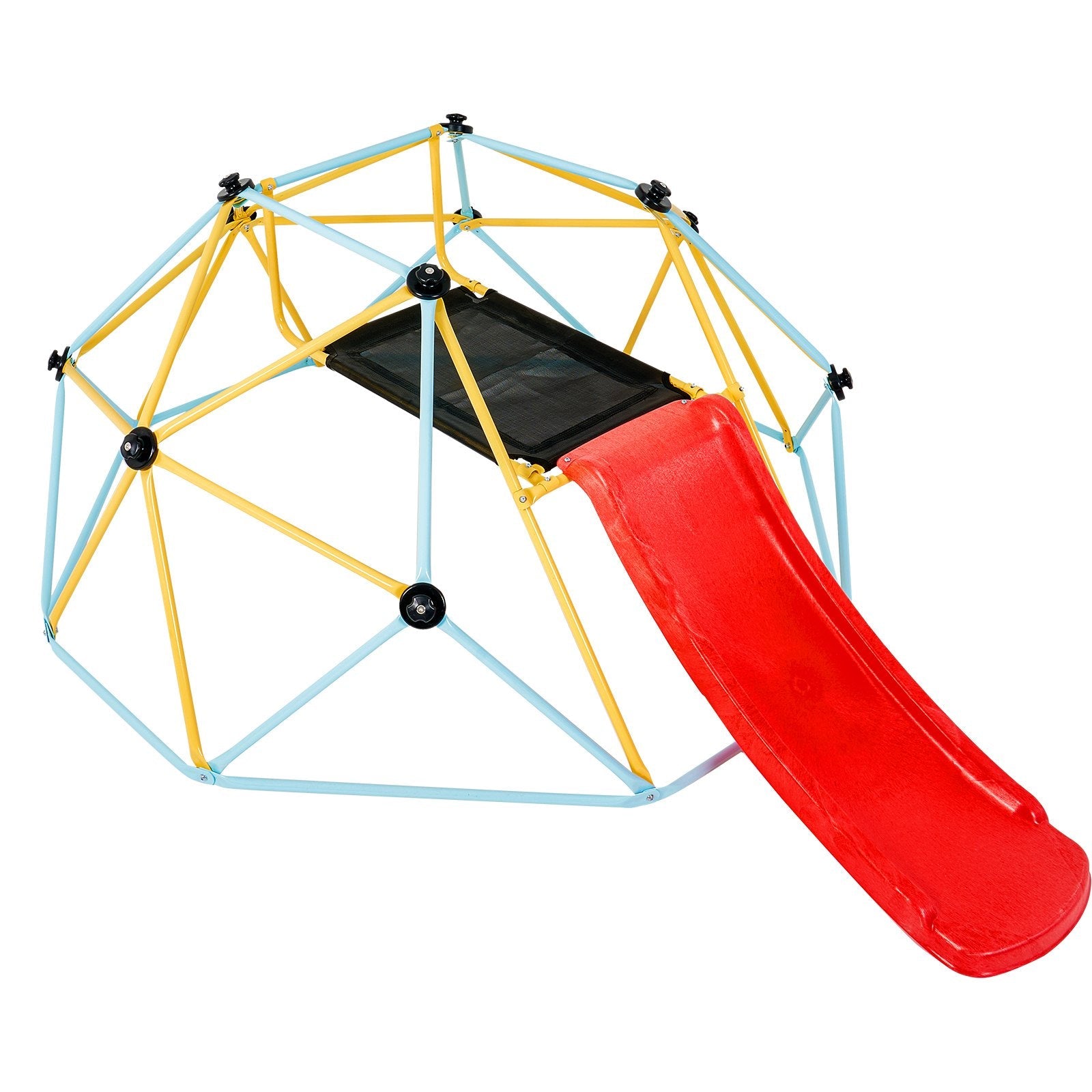 VEVOR Climbing Dome, 8FT Geometric Dome Climber with Slide, for Kids 3 to 9 Years Old, Jungle Gym Supports 600LBS and Easy Assembly, with Climbing Grip, Outdoor and Indoor Play Equipment for Kids 