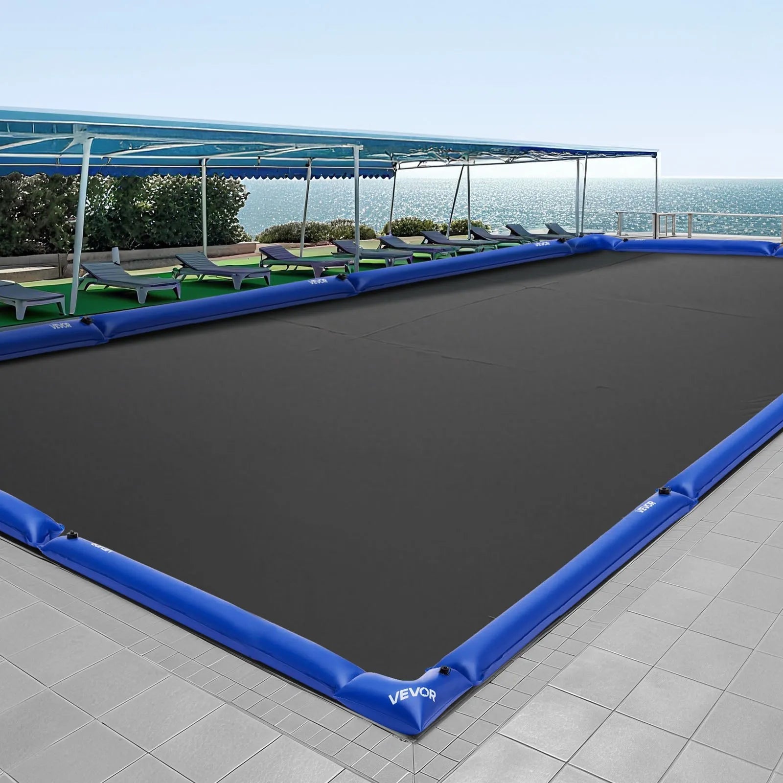 VEVOR Corner Pool Water Tubes, 4 Pack 22.4 x 22.2 in, Corner Winter Water Bags with Leakproof Screw Cap, 0.4mm Heavy Duty PVC, Cold-Resistant Weights for Inground Swimming Pool Covers 