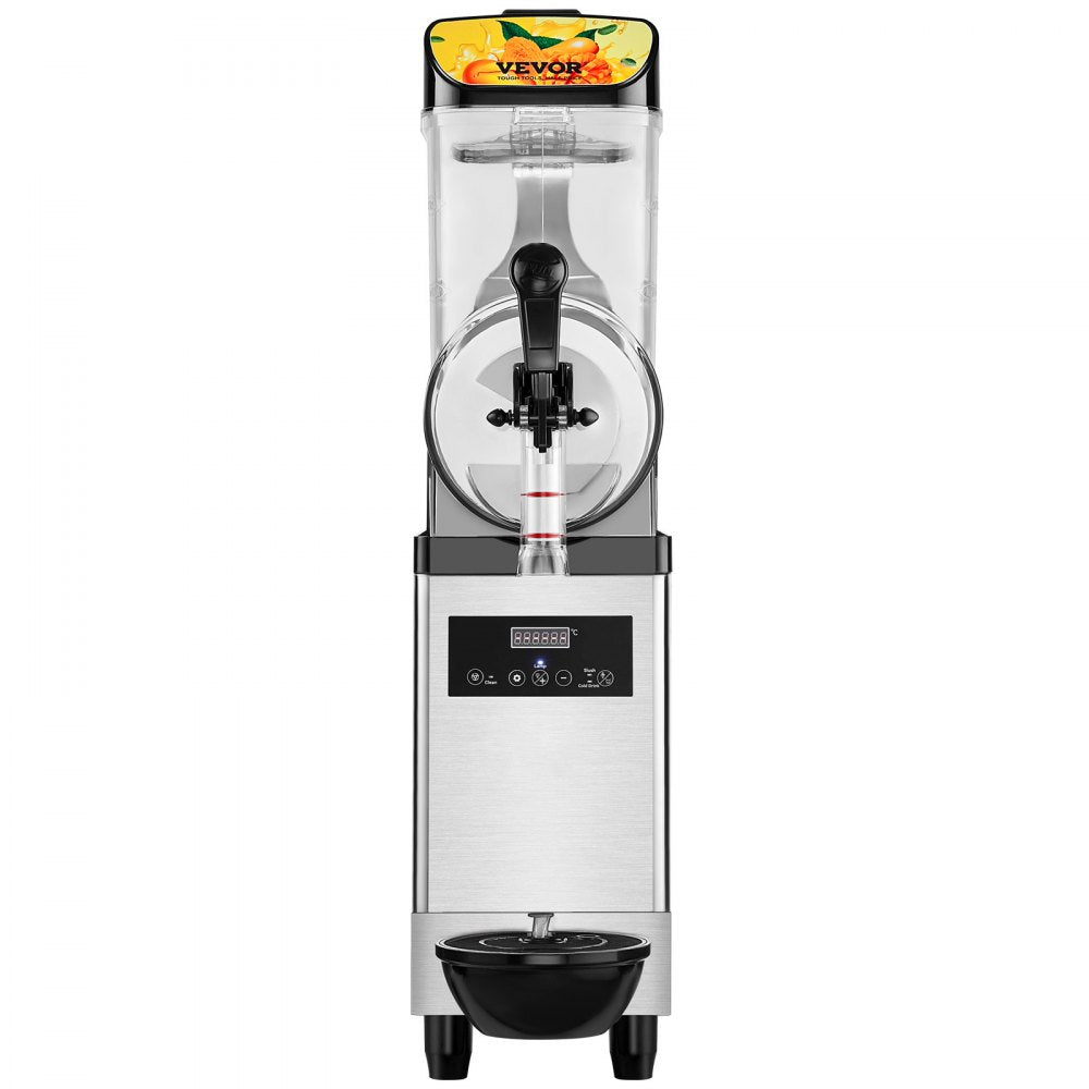 VEVOR Commercial Slushy Machine, 12L / 3.2 Gal Single Bowl, 24 Cups Output, 110V 550W Stainless Steel Margarita Smoothie Frozen Drink Maker, Slushie Machine for Party Cafes Restaurants Bars Home Use 