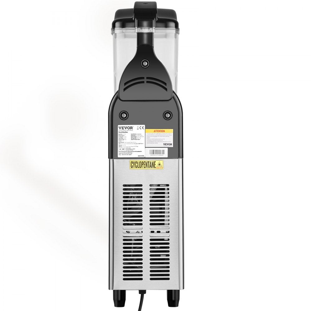 VEVOR Commercial Slushy Machine, 12L / 3.2 Gal Single Bowl, 24 Cups Output, 110V 550W Stainless Steel Margarita Smoothie Frozen Drink Maker, Slushie Machine for Party Cafes Restaurants Bars Home Use 