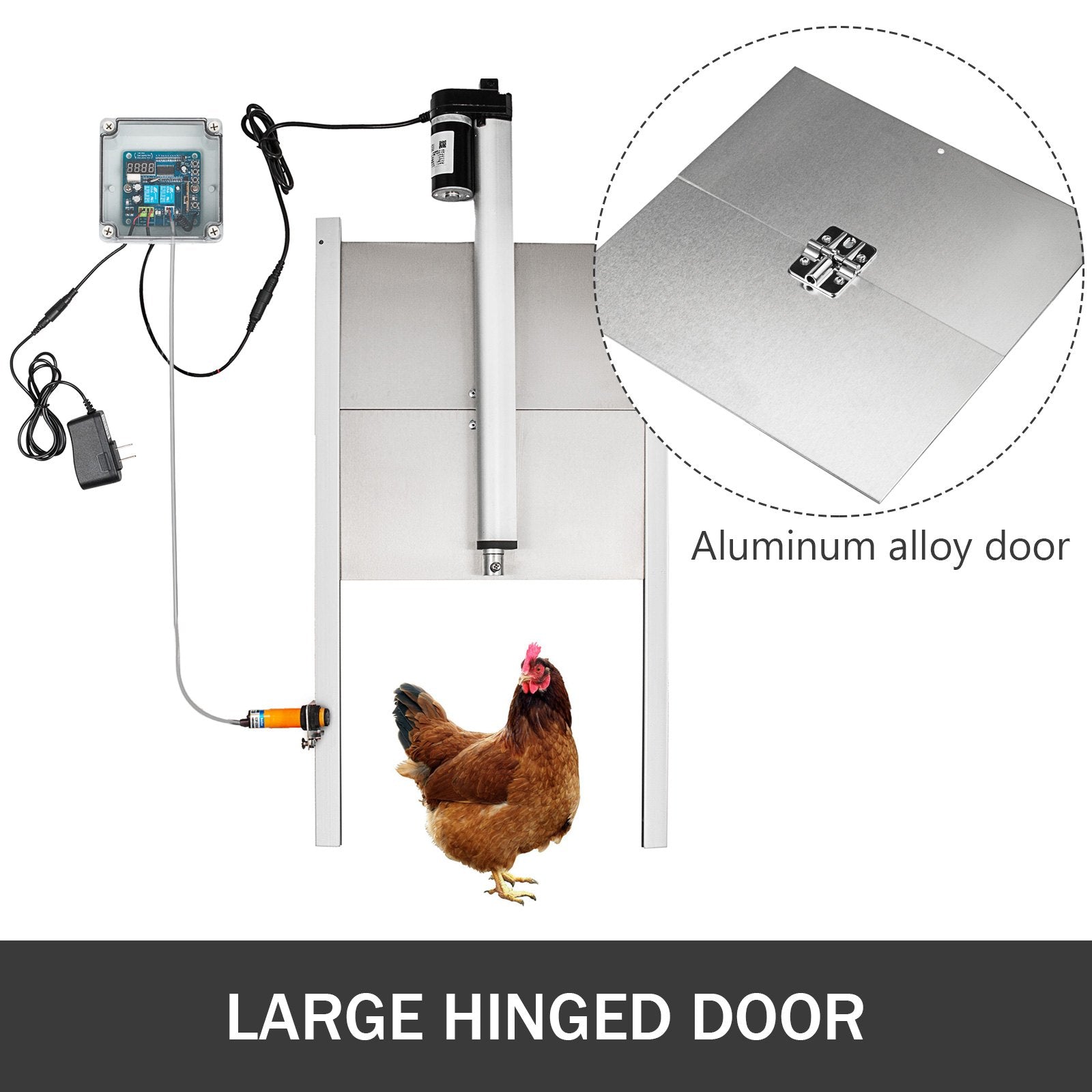 VEVOR Kits Infrared Sensor Automatic Chicken Coop Door Opener, 1 Count (Pack of 1), White 