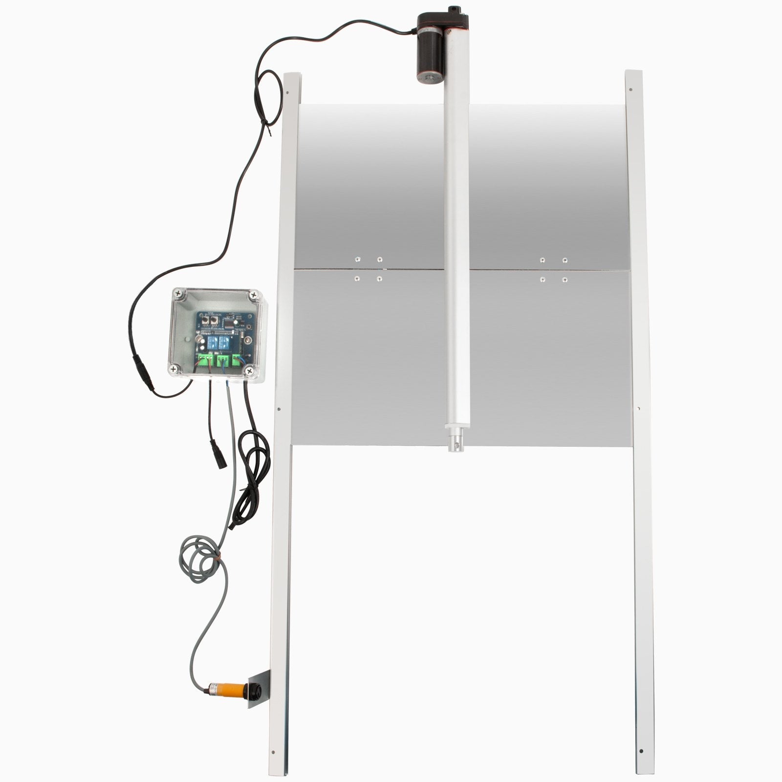 VEVOR Automatic Door Kits, 20.4"x37.7", with Light Sensor Electric Poultry Coop Opening Motor, with Infrared Induction to Avoid Chicken, Duck, Goose from Crushed, Silver 
