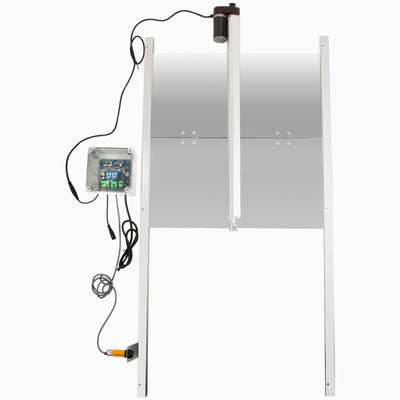 VEVOR Automatic Door Kits, 20.4"x37.7", with Light Sensor Electric Poultry Coop Opening Motor, with Infrared Induction to Avoid Chicken, Duck, Goose from Crushed, Silver 