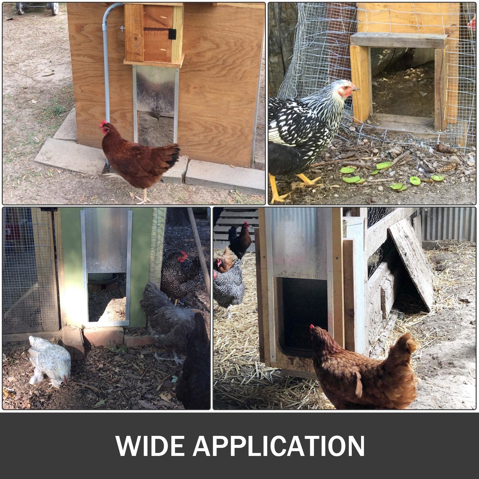 Vevor Automatic Chicken Coop Door Opener Kit Light Sensor 12.6"x11.8" Hen House 