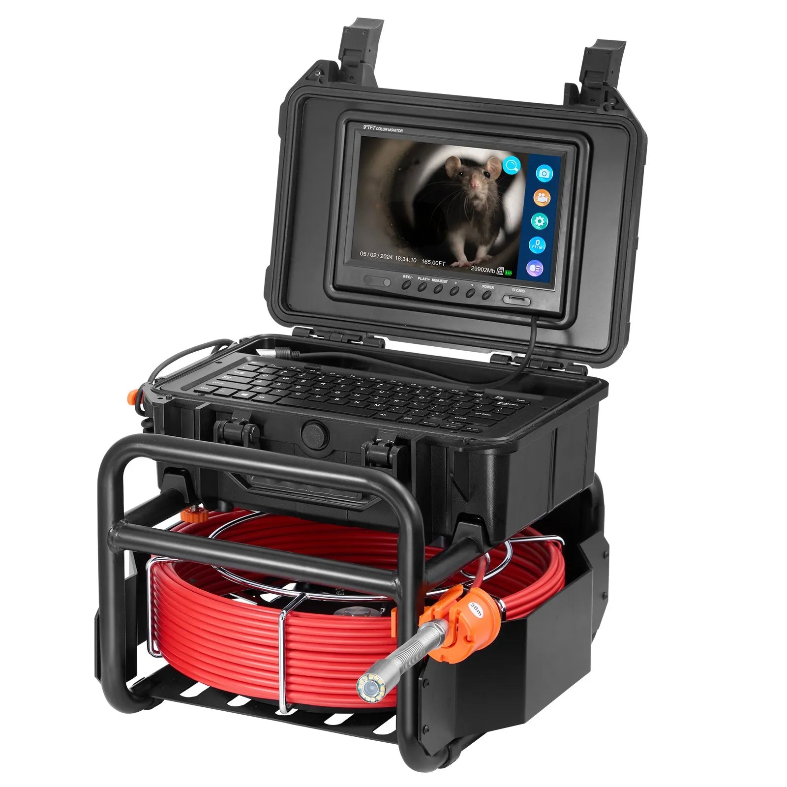 VEVOR Sewer Camera 165 ft/50m Self-Leveling Drain Camera with 512Hz Transmitter