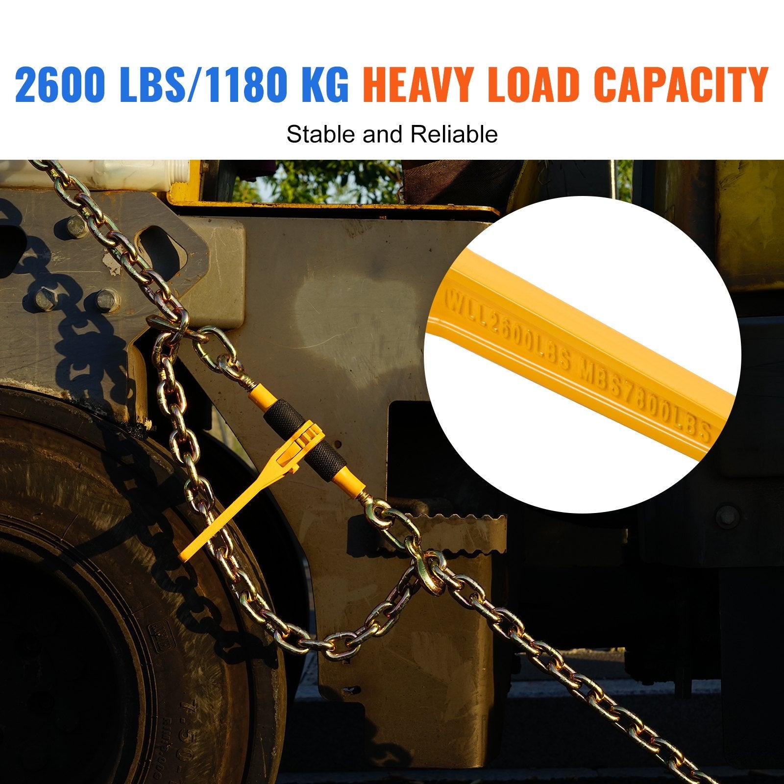 VEVOR Chain Binder Ratchet Load Binder 1/4"-5/16" 2600 lbs for Tie Down 4 Pack 