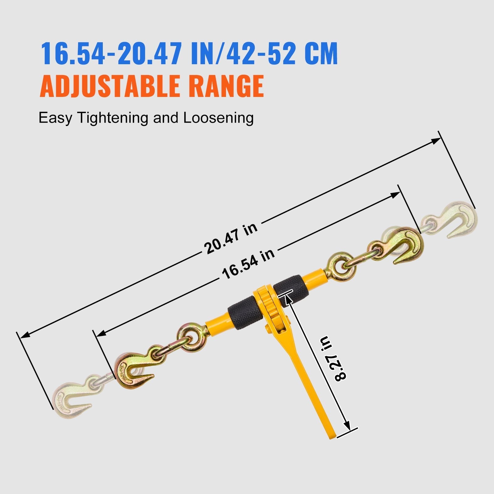 VEVOR Chain Binder Ratchet Load Binder 1/4"-5/16" 2600 lbs for Tie Down 4 Pack 