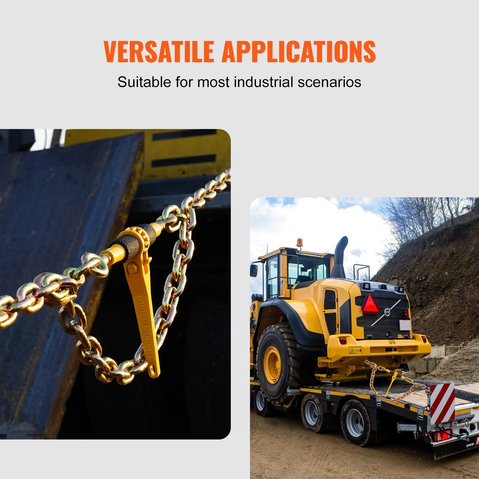 VEVOR Chain Binder Ratchet Load Binder 1/4"-5/16" 2600 lbs for Tie Down 4 Pack 