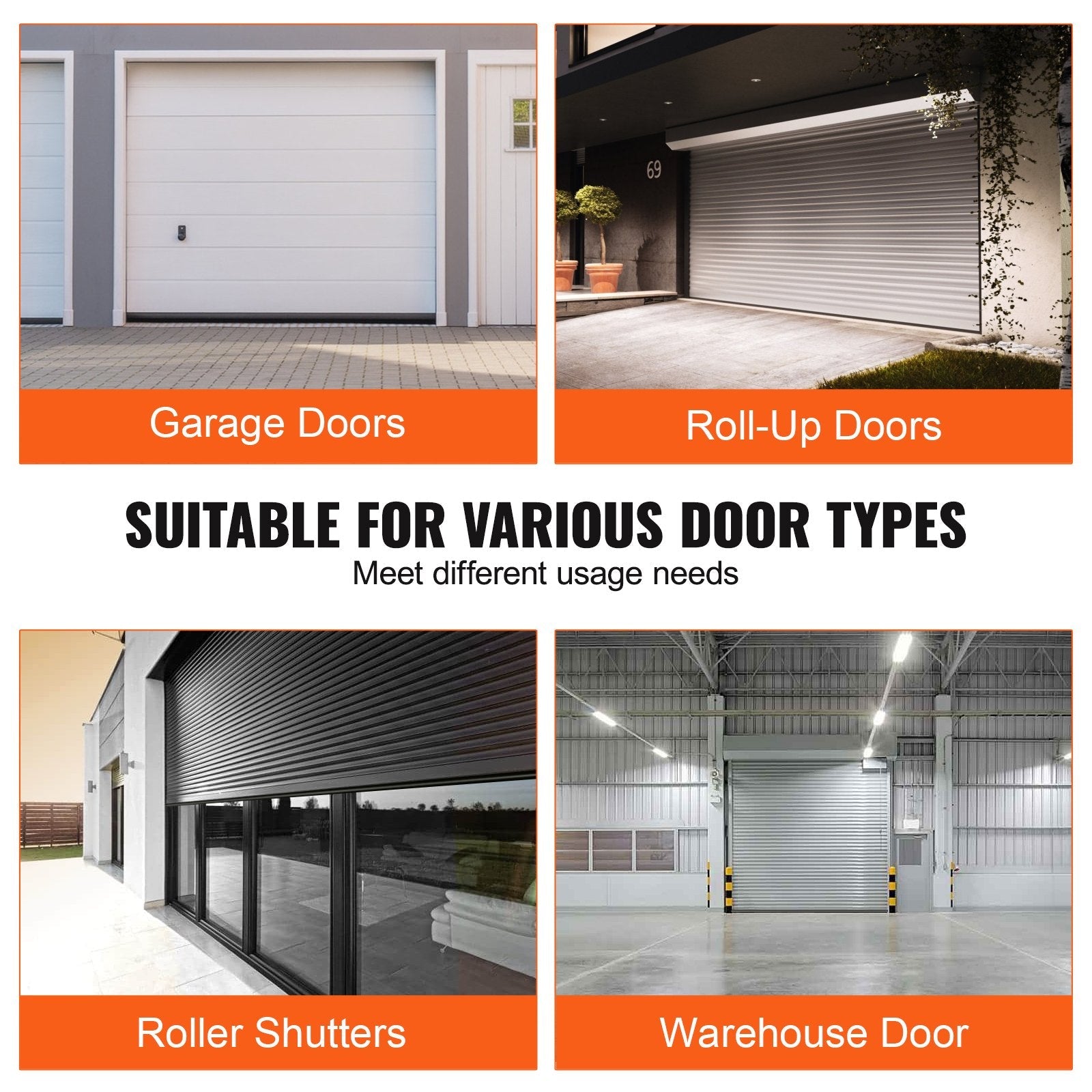 VEVOR Garage Door Seals Bottom Rubber, U Shape +O Ring Combination Garage Door Bottom Weather Seal, 10ft Weatherproofing Garage Door Seal, 5/16 inch T-ends and 3 3/4 inch Width, for Doors, Black 