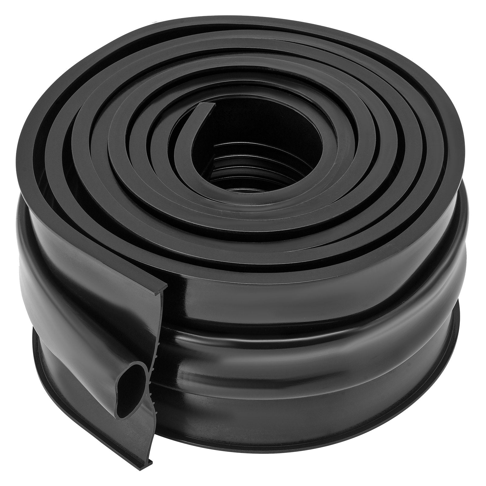 VEVOR Garage Door Seals Bottom Rubber, U Shape +O Ring Combination Garage Door Bottom Weather Seal, 10ft Weatherproofing Garage Door Seal, 5/16 inch T-ends and 3 3/4 inch Width, for Doors, Black 
