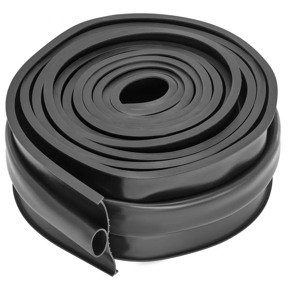 VEVOR Garage Door Seals Bottom Rubber, U Shape +O Ring Combination Garage Door Bottom Weather Seal, 16ft Weatherproofing Garage Door Seal, 5/16 inch T-ends and 3 3/4 inch Width, for Doors, Black