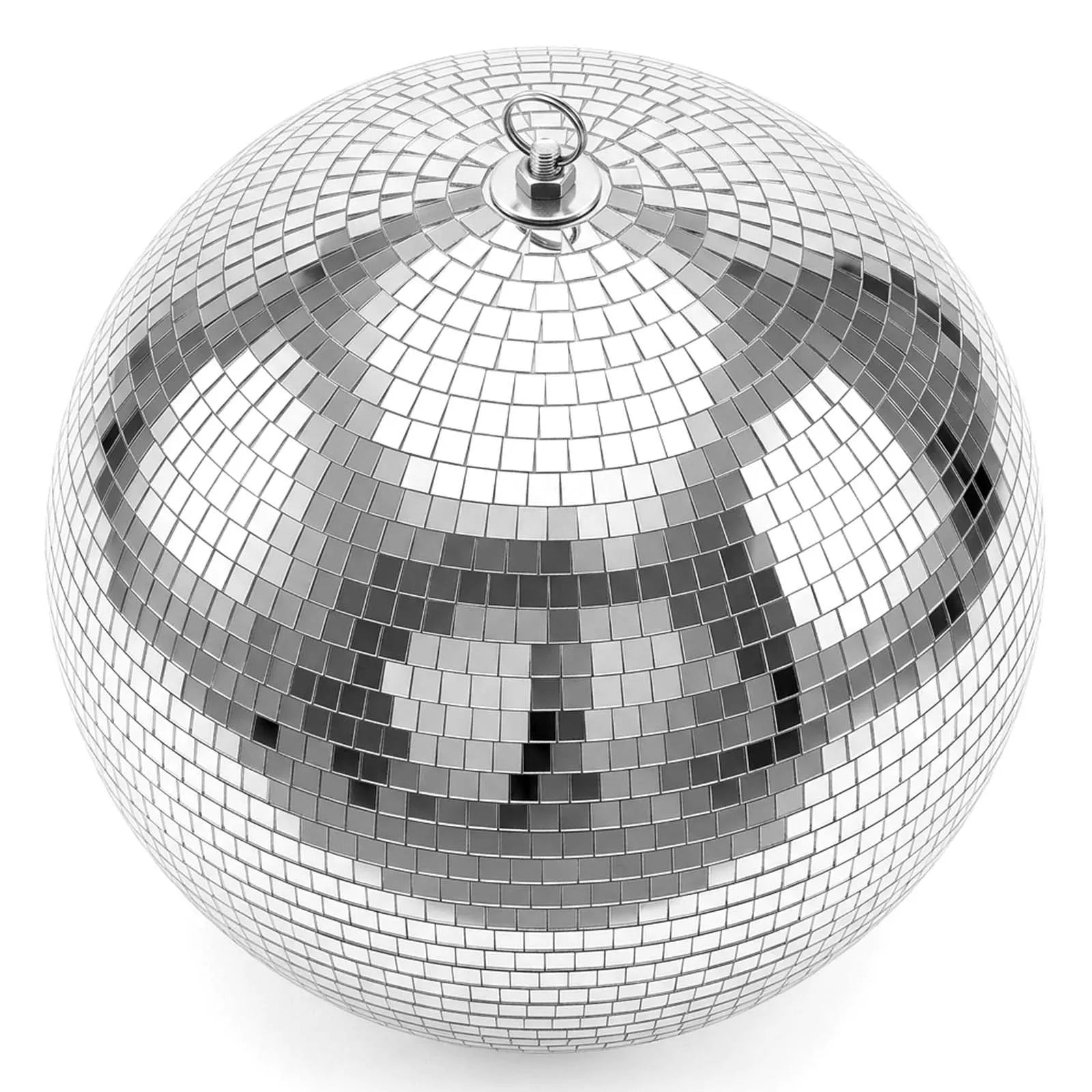 16-Inch Mirror Disco Ball – Silver Reflective Glass Hanging Ball for Parties, Weddings & Events