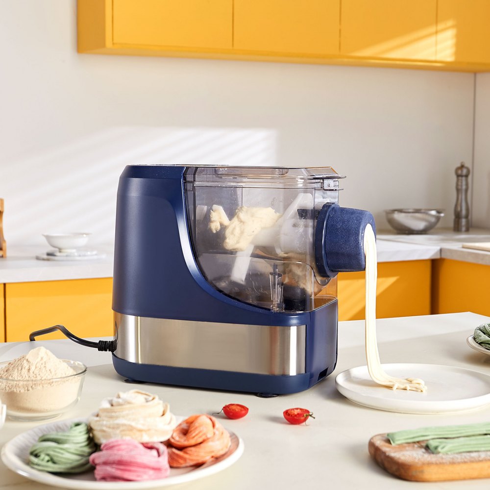 VEVOR Electric Pasta Maker, 150W Automatic Noodle Maker Machine with 8 Pasta Shapes, 4 Intelligent Modes, 500g Flour Capacity Pasta Maker Machine with Measuring Cups, Cleaning Brush for Home Kitchen 