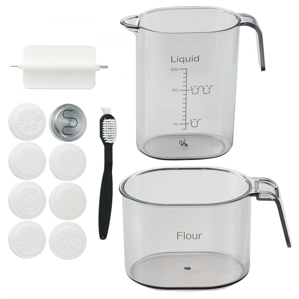 VEVOR Electric Pasta Maker, 150W Automatic Noodle Maker Machine with 8 Pasta Shapes, 4 Intelligent Modes, 500g Flour Capacity Pasta Maker Machine with Measuring Cups, Cleaning Brush for Home Kitchen 