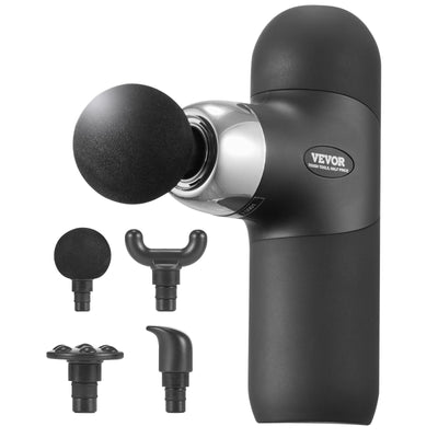 VEVOR Mini Massage Gun Deep Tissue Percussion Muscle Massager 4 Speeds 4 Heads 