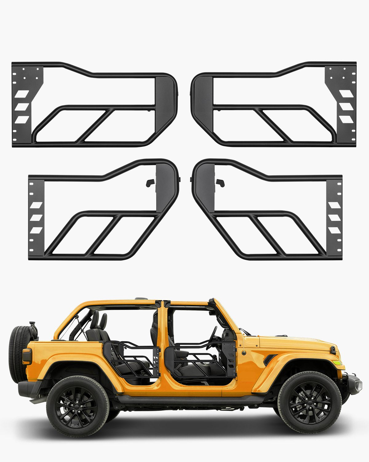 VEVOR 4-Door Jeep Tube Doors Jeep Tubular Door for 2007-2018 Jeep Wrangler JK 