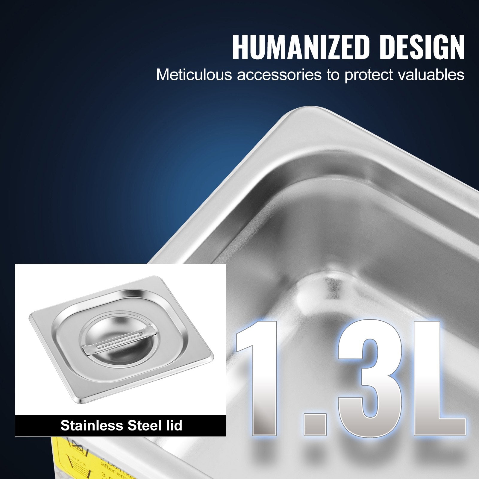 VEVOR Ultrasonic Cleaner 1.3L Professional Ultrasonic Cleaner with Digital Timer 40kHz Excellent Ultrasonic Cleaning Machine 110V for Jewelry Watch Ring Coin Diamond Eyeglasses Small Parts Cleaning 