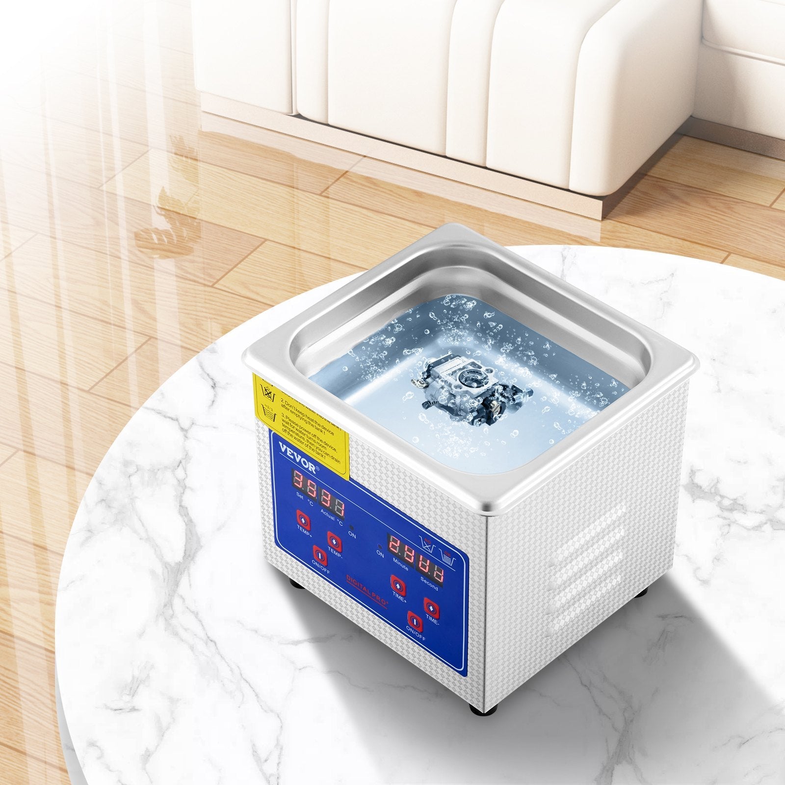 VEVOR Ultrasonic Cleaner 1.3L Professional Ultrasonic Cleaner with Digital Timer 40kHz Excellent Ultrasonic Cleaning Machine 110V for Jewelry Watch Ring Coin Diamond Eyeglasses Small Parts Cleaning 