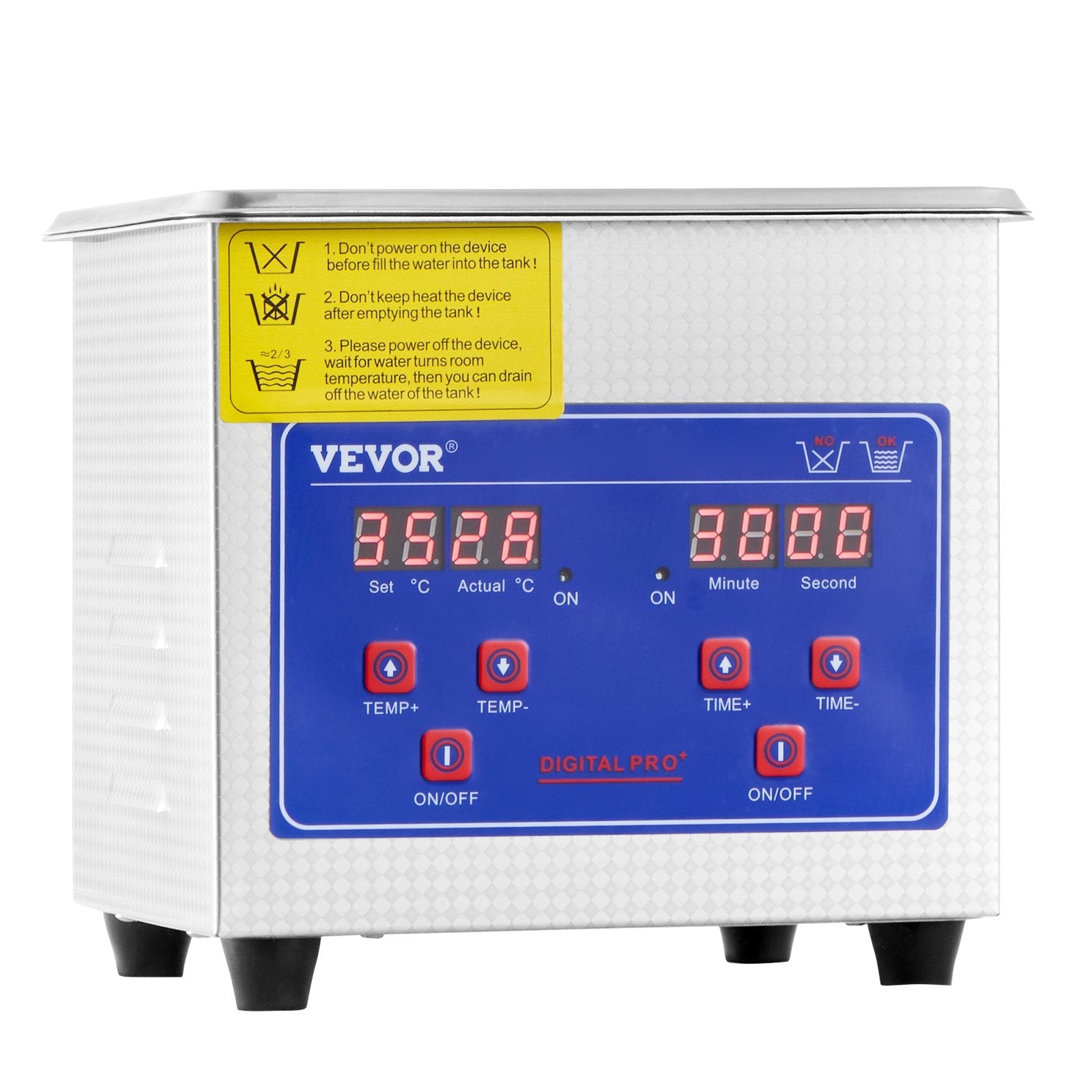 VEVOR Ultrasonic Cleaner 1.3L Professional Ultrasonic Cleaner with Digital Timer 40kHz Excellent Ultrasonic Cleaning Machine 110V for Jewelry Watch Ring Coin Diamond Eyeglasses Small Parts Cleaning 