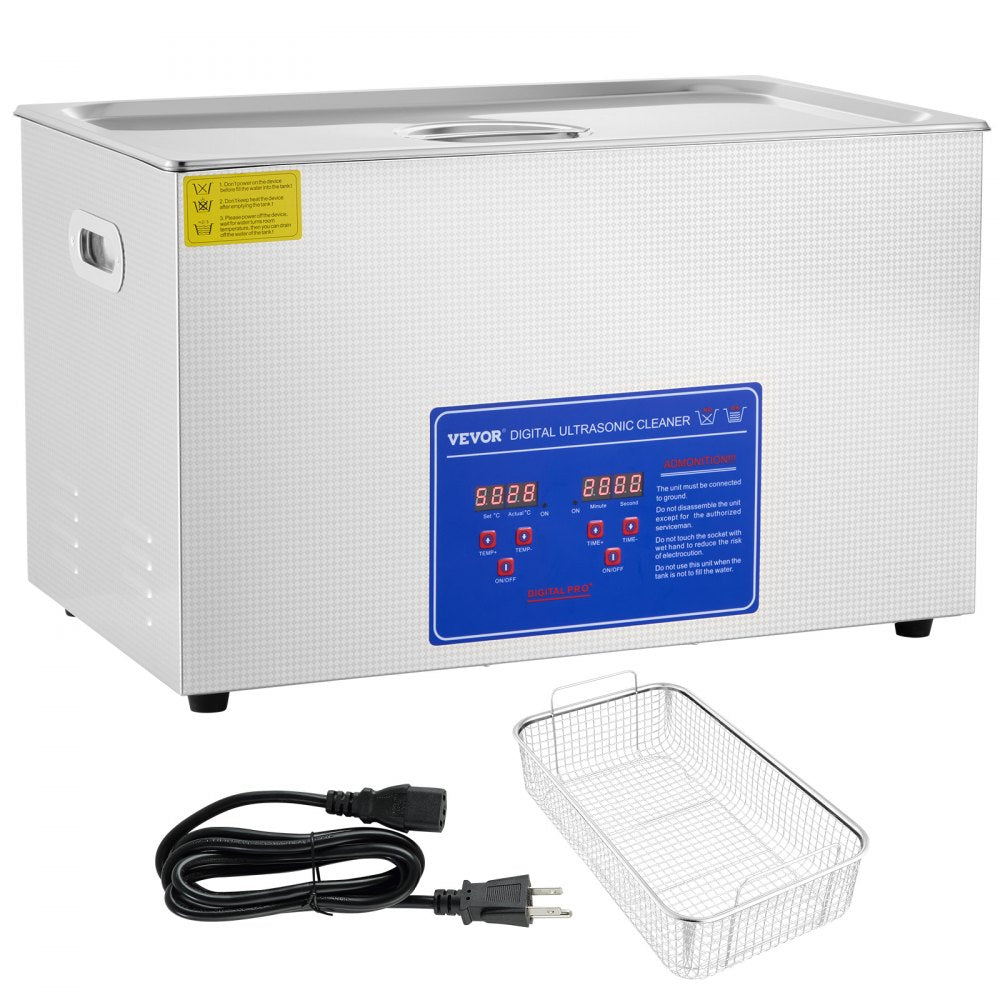 VEVOR Professional Ultrasonic Cleaner, 27.2 L Ultrasonic Jewelry Cleaner with Digital Timer & Heater, Stainless Steel Industrial Sonic Cleaner 40kHz for Glasses, Watches, Rings, Small Parts 