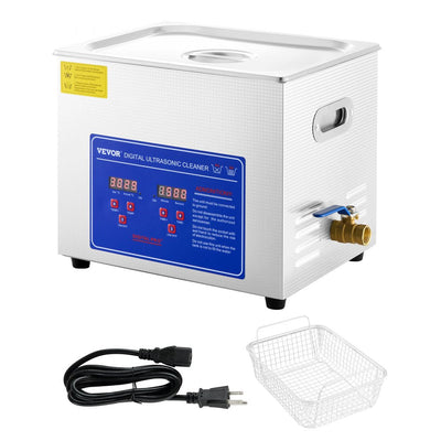 VEVOR Professional Ultrasonic Cleaner, 9.5 L Ultrasonic Jewelry Cleaner with Digital Timer & Heater, Stainless Steel Industrial Sonic Cleaner 40kHz for Glasses, Watches, Rings, Small Parts 