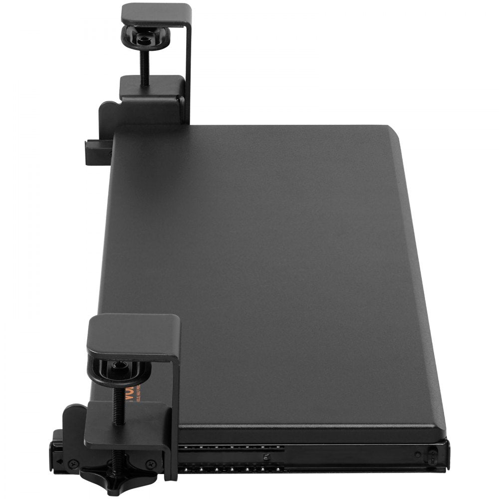 VEVOR Keyboard Tray Under Desk, Pull out Keyboard/Mouse Tray Under Desk with Sturdy No-drill C Clamp Mount, Large 26.8 x 11 inch Slide-out Computer Drawer for Typing in Home, Office Work 