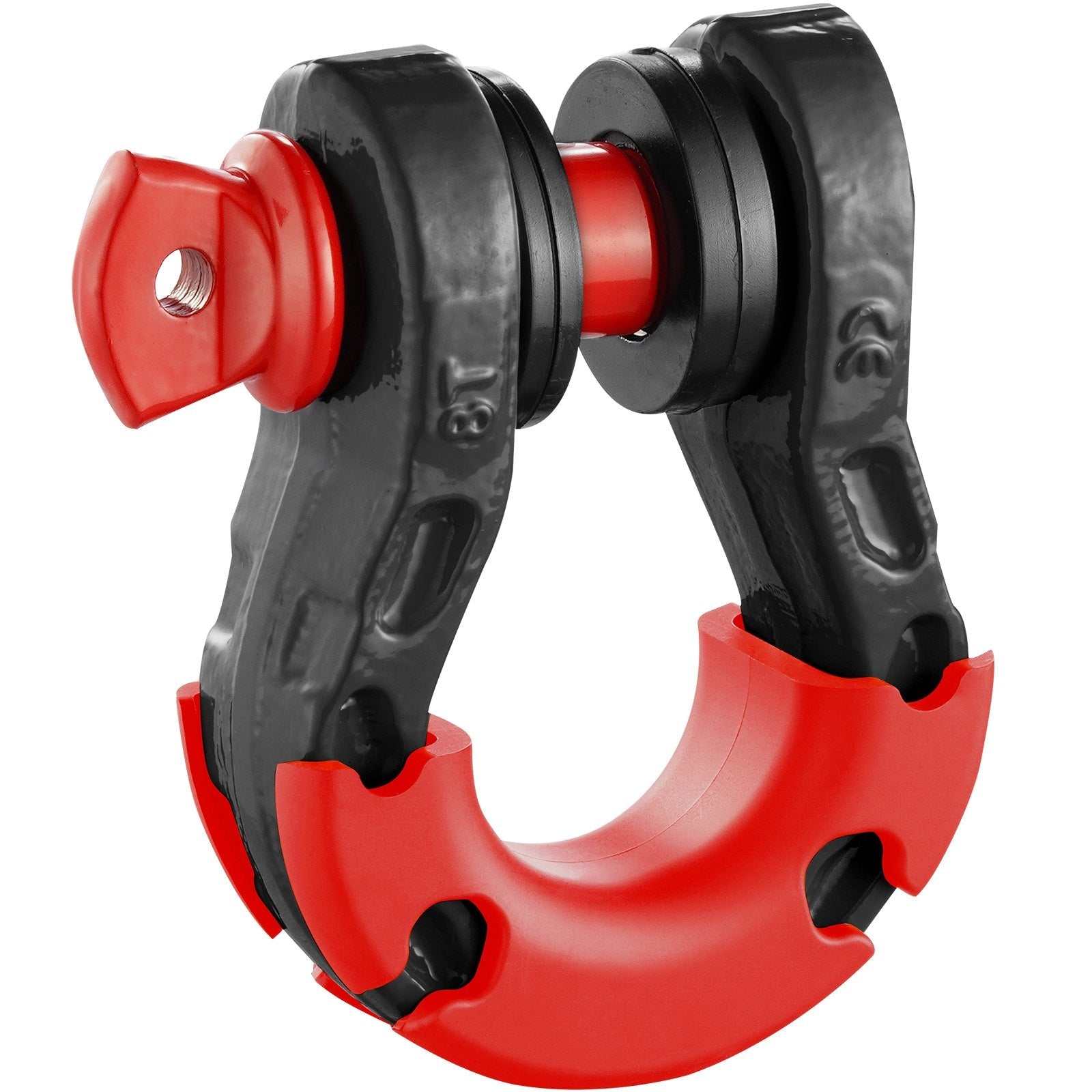 VEVOR 3/4" D-Ring Shackle, 2 Pack Alloy Steel Shackles 66139 lbs (30 Ton) Break Strength with 7/8" Screw Pin, Isolators & Washers, Heavy Duty Off Road Vehicle Recovery Shackle for Jeep Truck, Black 