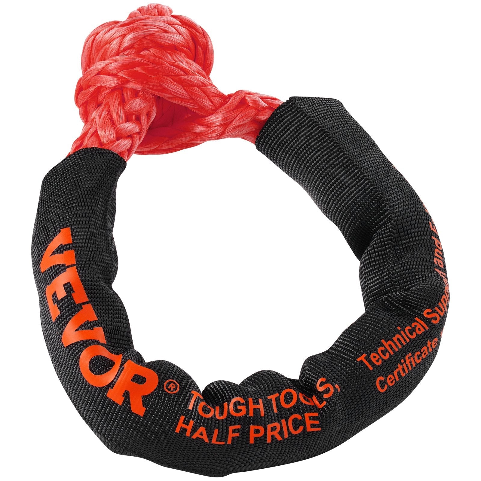 VEVOR Soft Shackle Synthetic Recovery Rope 2PCS 1/2"x22" 44092lbs Break Strength 