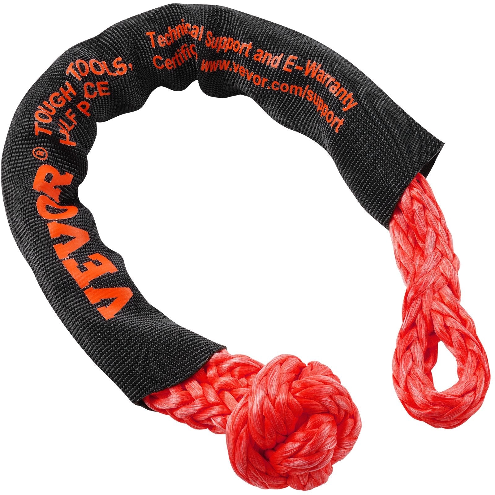 VEVOR Soft Shackle Synthetic Recovery Rope 2PCS 1/2"x22" 44092lbs Break Strength 