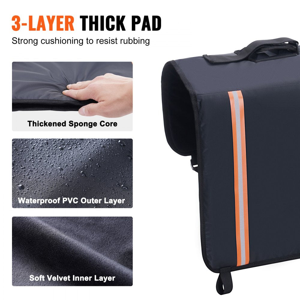 VEVOR Tailgate Bike Pad, 33" Truck Tailgate Pad Carry 2 Mountain Bikes, Tailgate Protection Pad with Reflective Strips and Tool Pockets, Universal Tailgate Pad for Small-Size Pickup Trucks 