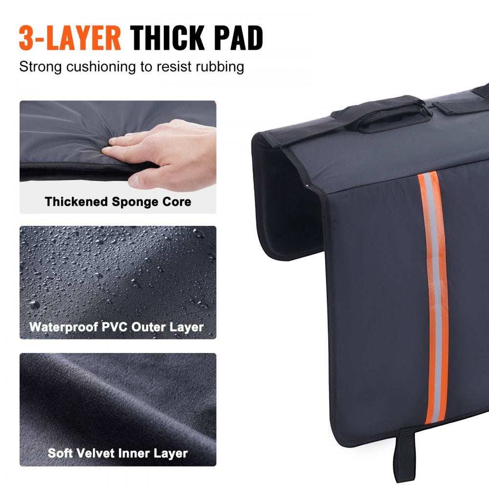 VEVOR Tailgate Bike Pad, 53" Truck Tailgate Pad Carry 5 Mountain Bikes, Tailgate Protection Pad with Reflective Strips and Tool Pockets, Tailgate Pad with Camera Opening for Mid-Size Pickup Trucks 