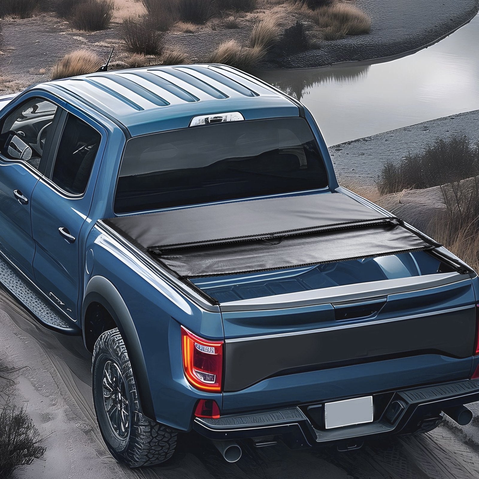 VEVOR Truck Bed Cover, Roll Up Truck Bed Tonneau Cover, Compatible with 2009-2024 Ford F-150 Styleside Bed, for 5.5 x 5.4 ft Bed, Soft PVC material, 100% Bed Access Roll Up Tonneau Cover 