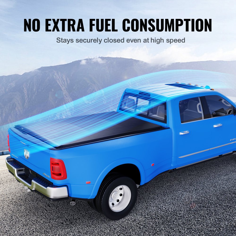 VEVOR Truck Bed Cover, Roll Up Truck Bed Tonneau Cover, Compatible with 2002-2018 Dodge Ram 1500, 2003-2024 2500 3500, 2019-2024 Classic, for 6.4 x 5.5 ft Bed, Soft PVC material, Roll Up Tonneau Cover 