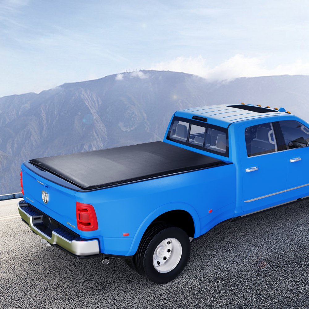 VEVOR Truck Bed Cover, Roll Up Truck Bed Tonneau Cover, Compatible with 2002-2018 Dodge Ram 1500, 2003-2024 2500 3500, 2019-2024 Classic, for 6.4 x 5.5 ft Bed, Soft PVC material, Roll Up Tonneau Cover 