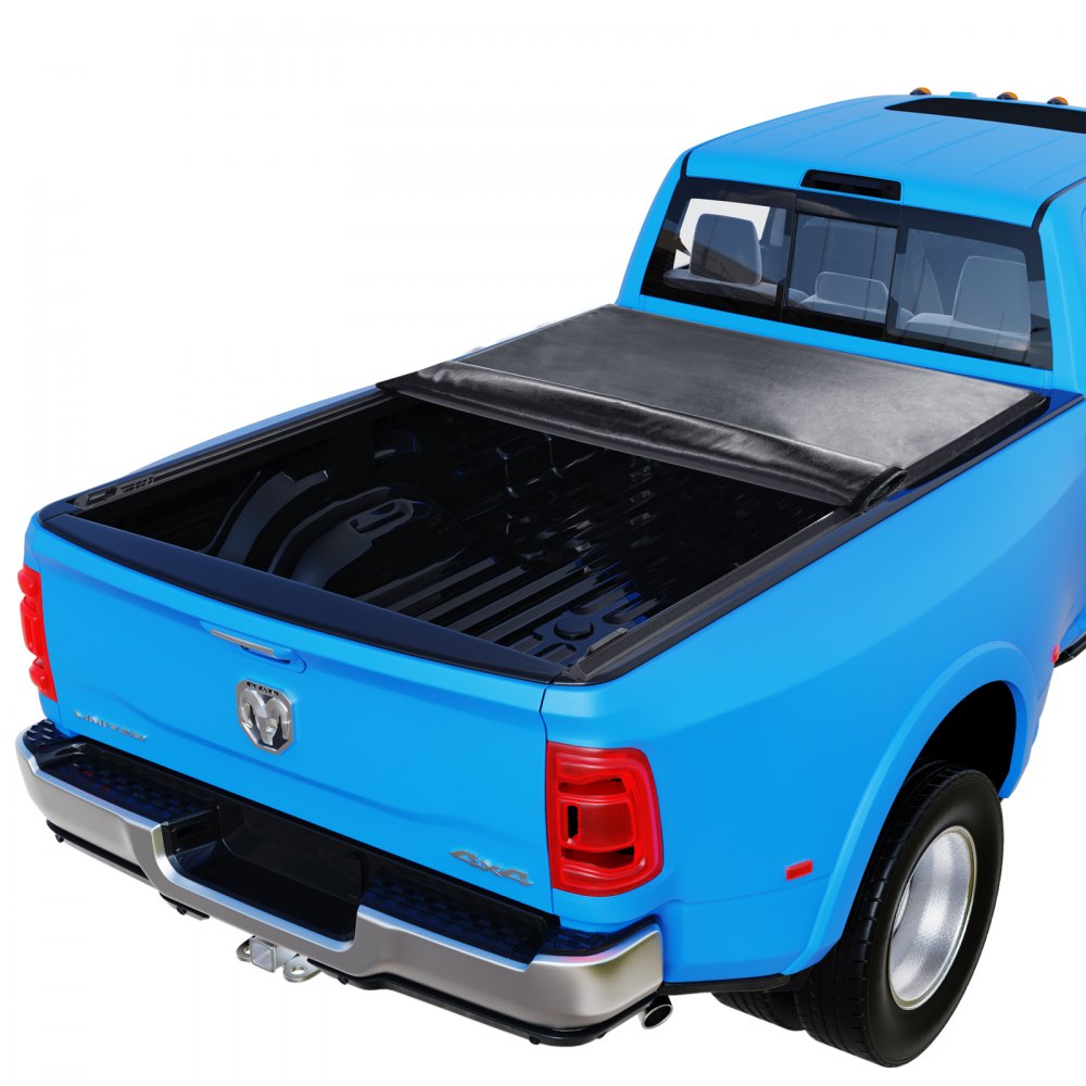 VEVOR Truck Bed Cover, Roll Up Truck Bed Tonneau Cover, Compatible with 2002-2018 Dodge Ram 1500, 2003-2024 2500 3500, 2019-2024 Classic, for 6.4 x 5.5 ft Bed, Soft PVC material, Roll Up Tonneau Cover 