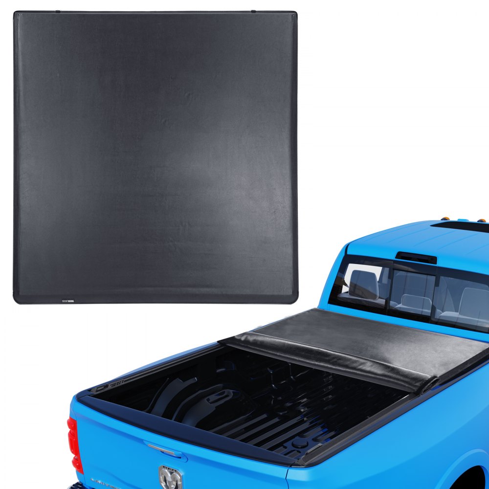 VEVOR Truck Bed Cover, Roll Up Truck Bed Tonneau Cover, Compatible with 2002-2018 Dodge Ram 1500, 2003-2024 2500 3500, 2019-2024 Classic, for 6.4 x 5.5 ft Bed, Soft PVC material, Roll Up Tonneau Cover 