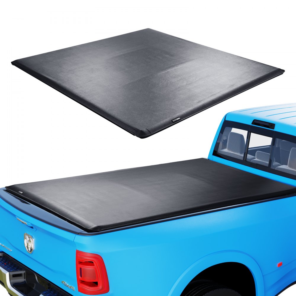 VEVOR Truck Bed Cover, Roll Up Truck Bed Tonneau Cover, Compatible with 2002-2018 Dodge Ram 1500, 2003-2024 2500 3500, 2019-2024 Classic, for 6.4 x 5.5 ft Bed, Soft PVC material, Roll Up Tonneau Cover 