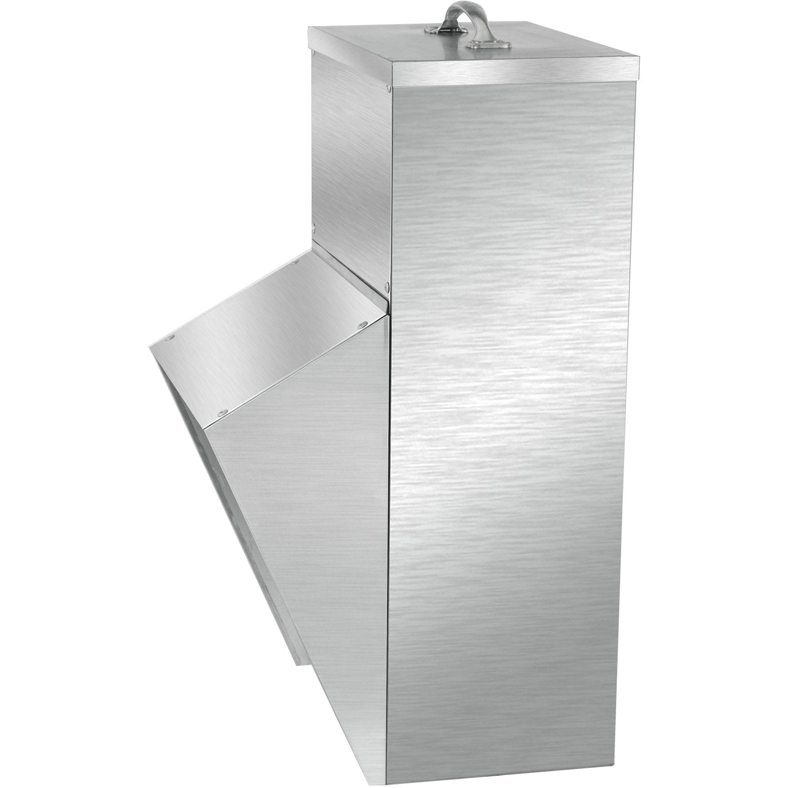 VEVOR Galvanized Poultry Feeder Holds 25lbs of Feed Chicken Feeders No Waste 12.9x8.3x18.9in Hanging Chicken Feeder with Lid Weatherproof Outdoor Coop Food Dispenser for Duck 