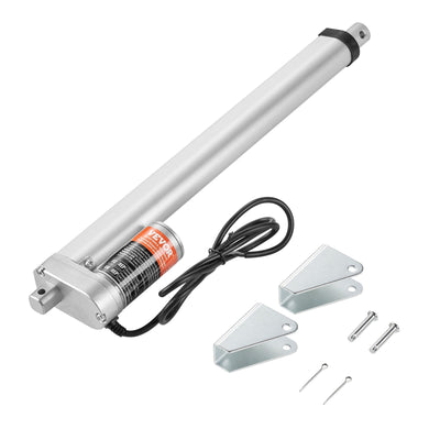 VEVOR Linear Actuator 12V, 12 Inch High Load 330lbs/1500N Linear Actuator, 0.19"/s Linear Motion Actuator with Mounting Bracket and IP54 Protection 