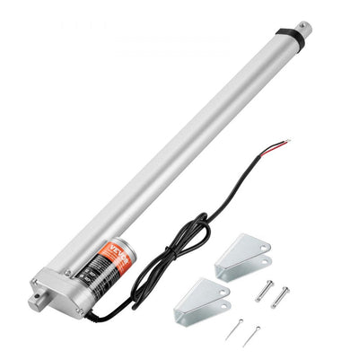 VEVOR Linear Actuator 12V, 18 Inch High Load 330lbs/1500N Linear Actuator, 0.19"/s Linear Motion Actuator with Mounting Bracket and IP54 Protection 