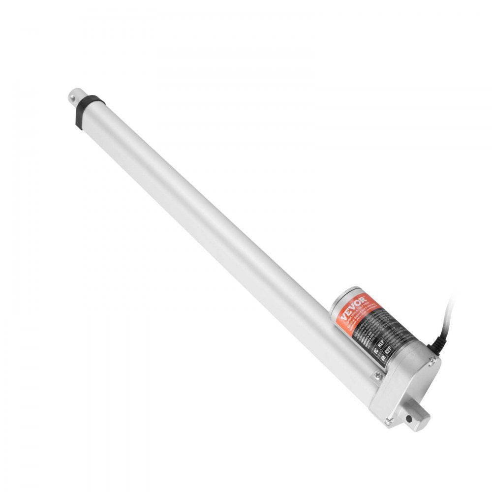VEVOR Linear Actuator 12V, 18 Inch High Load 330lbs/1500N Linear Actuator, 0.19"/s Linear Motion Actuator with Mounting Bracket and IP54 Protection 