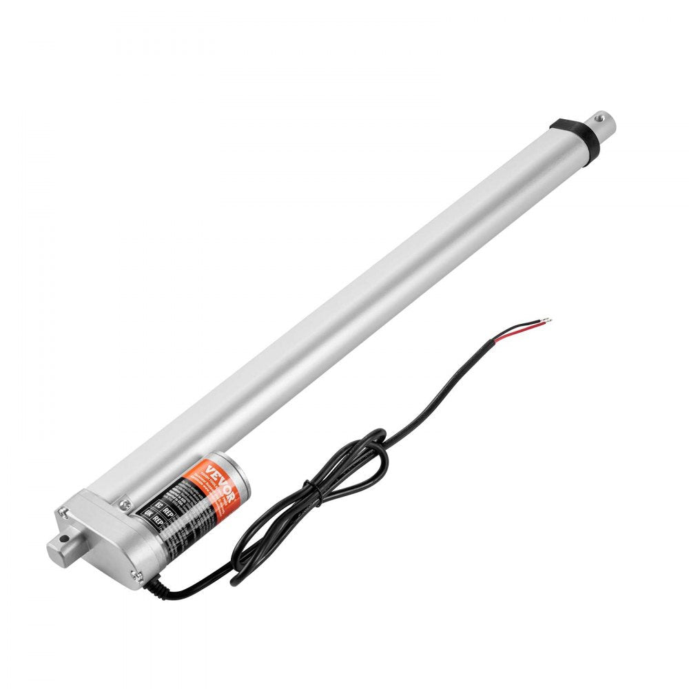 VEVOR Linear Actuator 12V, 18 Inch High Load 330lbs/1500N Linear Actuator, 0.19"/s Linear Motion Actuator with Mounting Bracket and IP54 Protection 