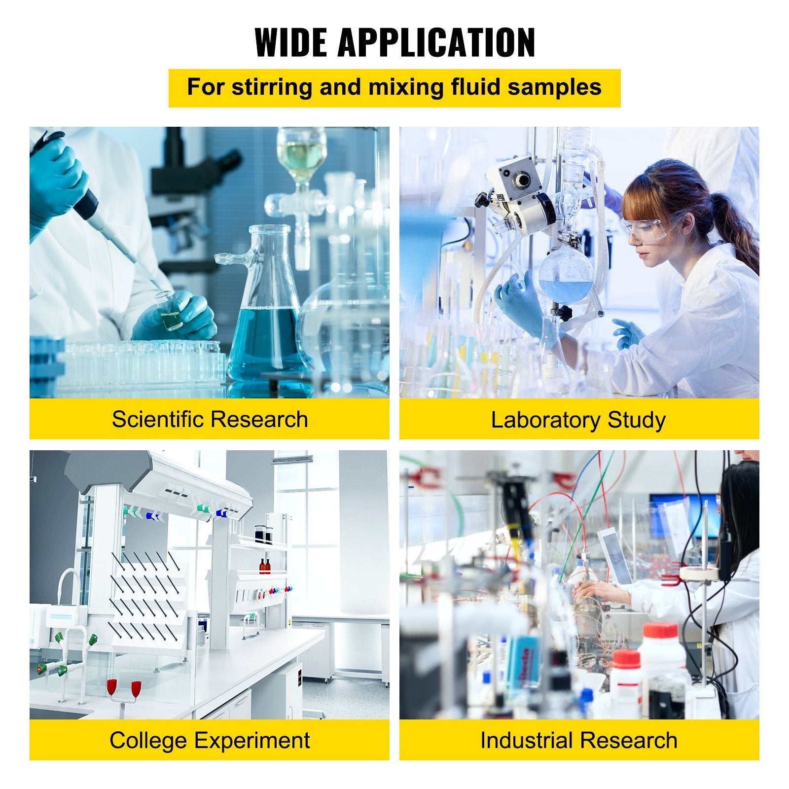 VEVOR Magnetic Stirrer Hot Plate, 200-2000 RPM Digital Hotplate Magnetic Stirrer, 2L Lab Heating Plate Stirrer w/ Support Stand, Max 572°F / 300°C Heating Temperature 500W Heating Power for Lab Mixing 