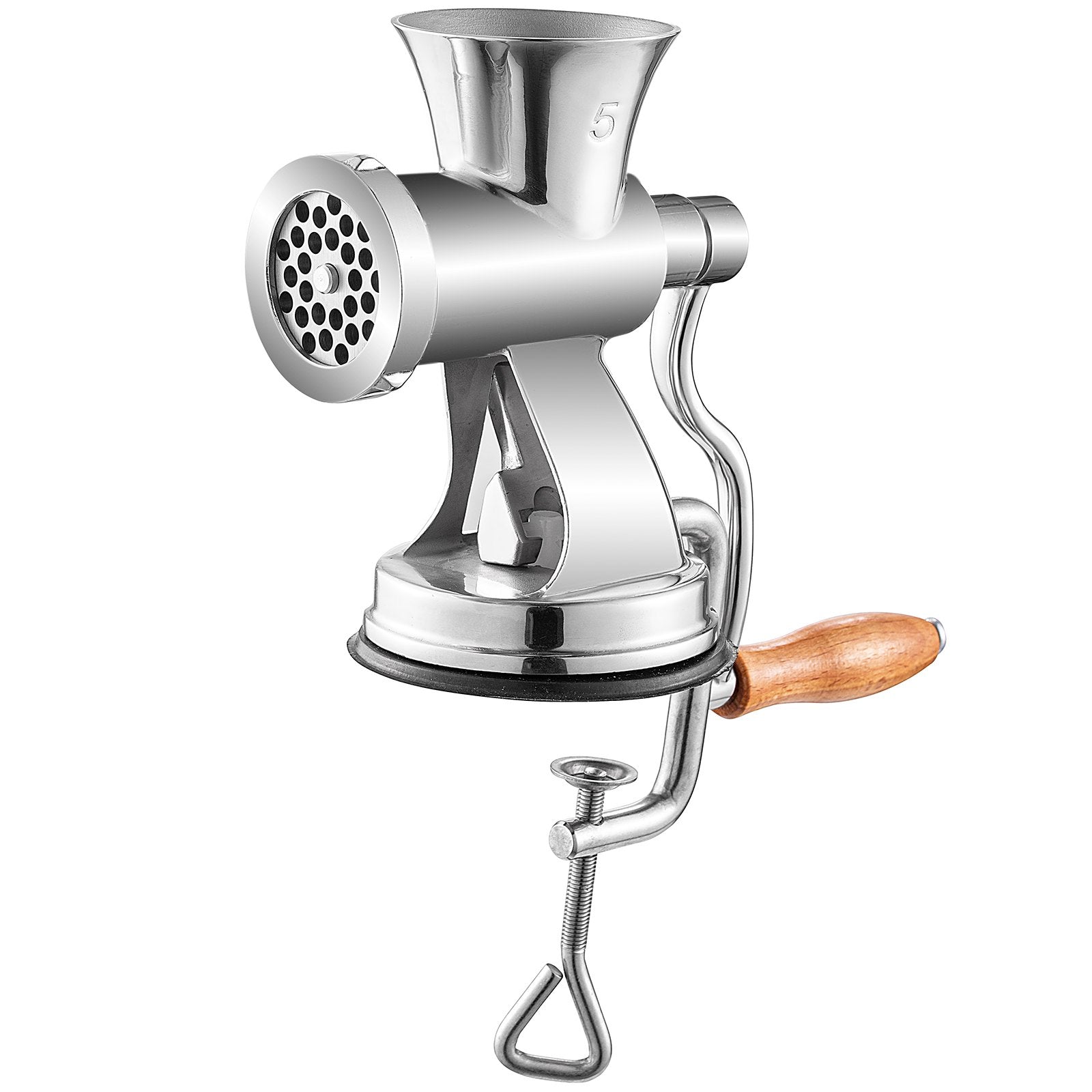 VEVOR Hand Operated Meat Grinder, 304 Stainless Steel Manual Meat Grinder, Multifunction Crank Meat Grinder Sausage Maker Powder Grinder, Household Manual Meat Mincer for Beef Chicken Pepper Mushroom 