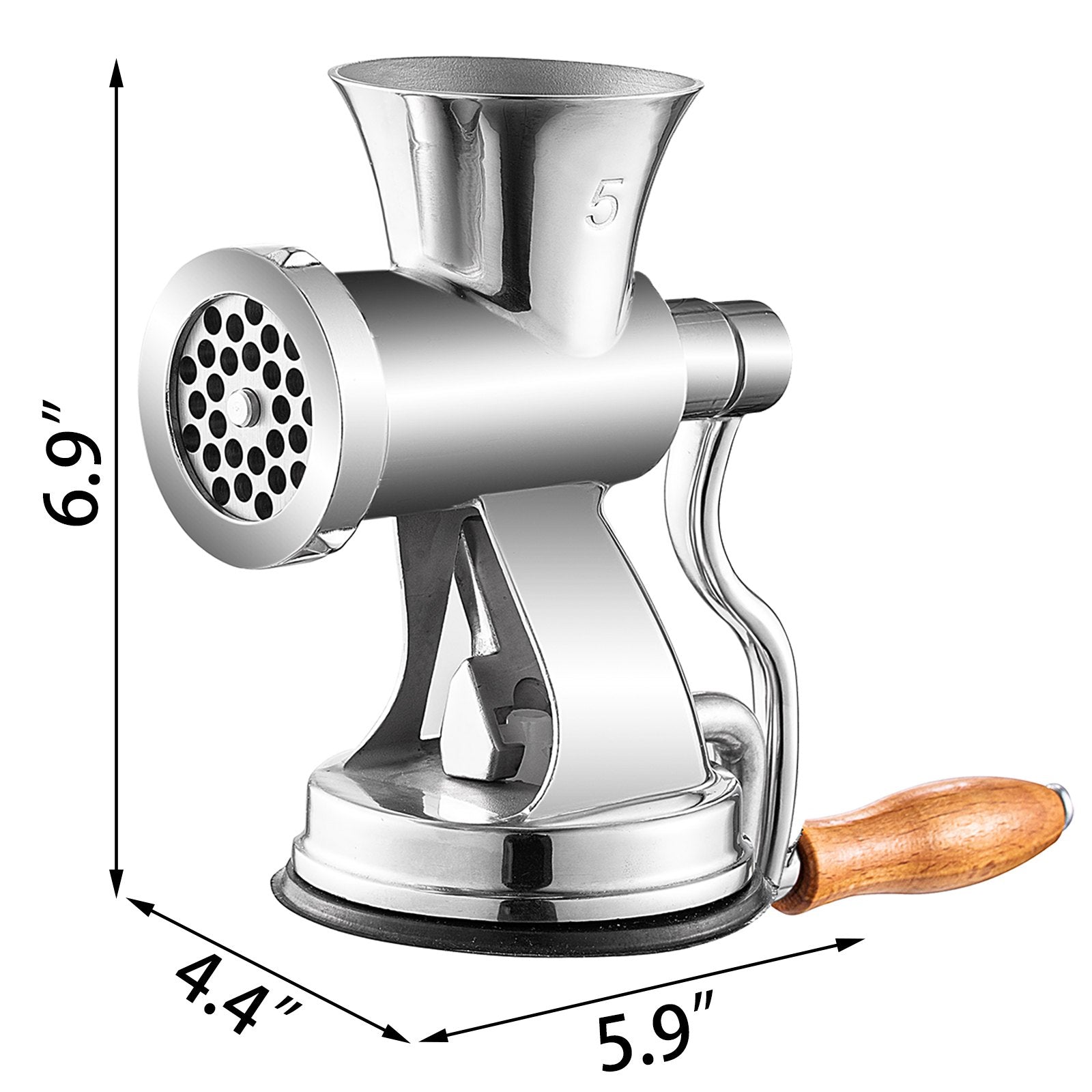 VEVOR Hand Operated Meat Grinder, 304 Stainless Steel Manual Meat Grinder, Multifunction Crank Meat Grinder Sausage Maker Powder Grinder, Household Manual Meat Mincer for Beef Chicken Pepper Mushroom 