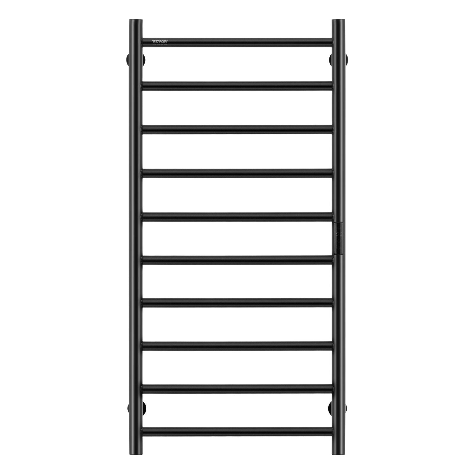 VEVOR 10-Bar Towel Warmer Rack Wall Mounted Heated Towel Rack for Bathroom Black 