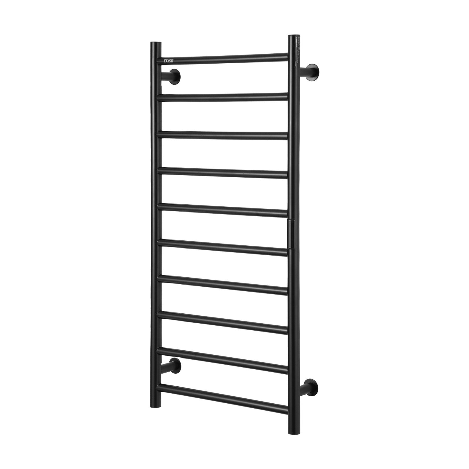 VEVOR 10-Bar Towel Warmer Rack Wall Mounted Heated Towel Rack for Bathroom Black 