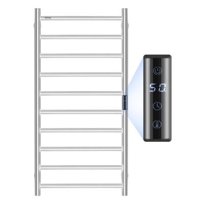 VEVOR 10 Bars Towel Warmer Rack Wall Mounted Heated Towel Rack Bathroom Silver 