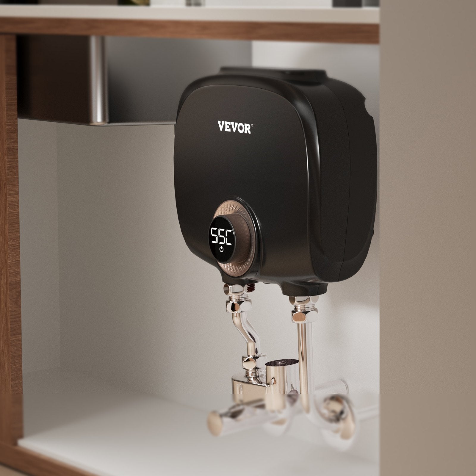 VEVOR Tankless Water Heater Electric, 7kw On Demand Instant Under Sink Water Boiler, Digital Temperature Display & Easy Installation & 24-Hour Water Supply, For Kitchen Bathroom Faucet And Shower 
