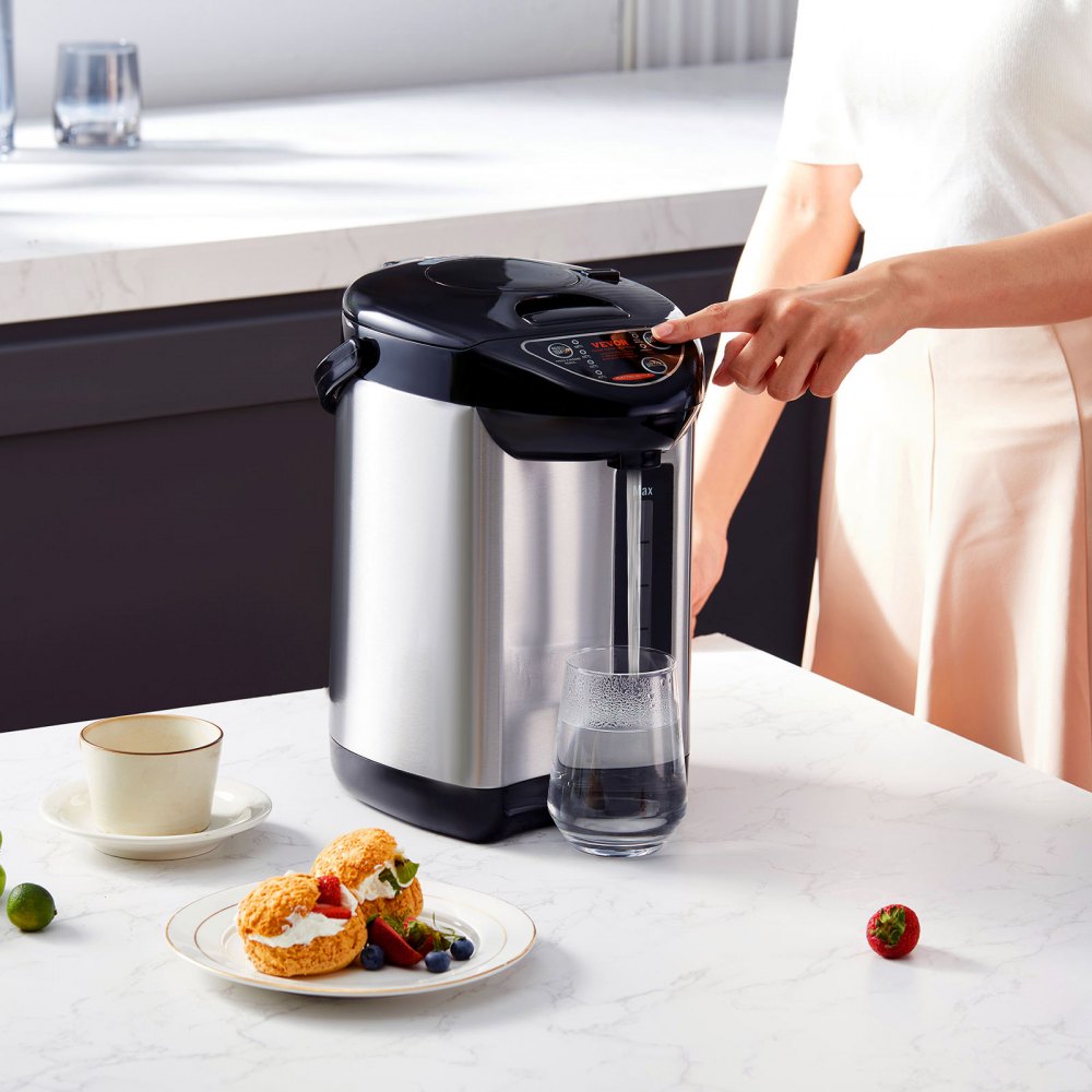 VEVOR Hot Water Dispenser, Adjustable 4 Temperatures Water Boiler and Warmer, 304 Stainless Steel Countertop Water Heater, 3-Way Dispense for Tea, Coffee and Baby Formula, 3L/102 oz 